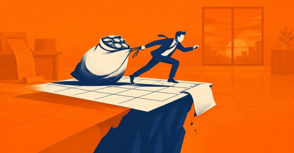 Ilustração de contador correndo contra o prazo de 31 de dezembro para registrar créditos de PIS e Cofins na EFD-Contribuições.