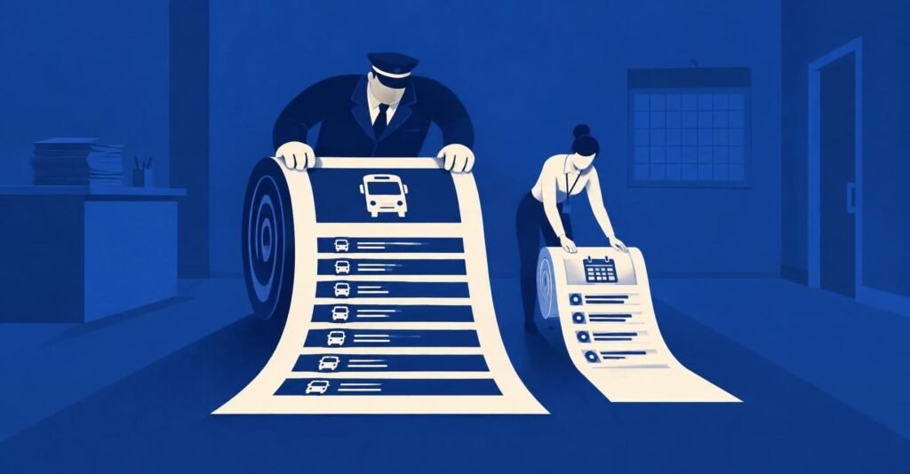 Ilustração do fim da escala 6x1 e a transição para a 5x2 no Departamento Pessoal, com foco em folha e eSocial.