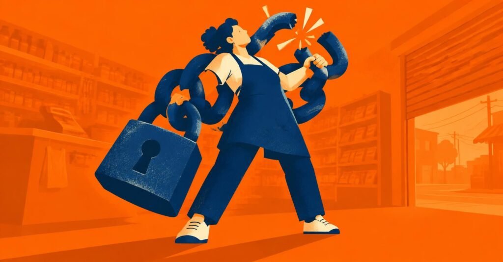 Microempreendedor individual aliviado com dívidas de MEI perdoadas pela nova lei complementar, ilustração editorial sobre perdão de dívidas MEI.