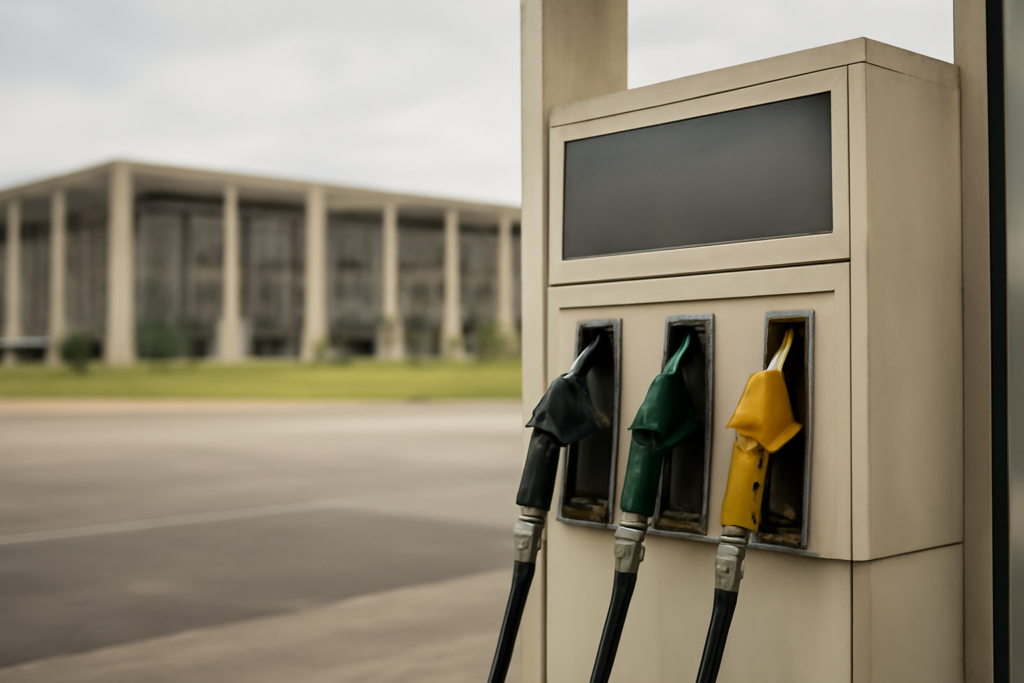 Nova medida provisória para combustíveis libera R$ 7,52 bi Bomba de combustível em posto, ligada à medida provisória para combustíveis e aos preços da gasolina e do diesel